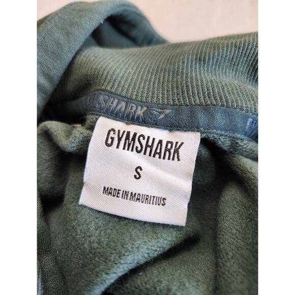 GYMSHARK Women's Cropped Hoodie Sweater Small Green Pull Over - Picture 4 of 7